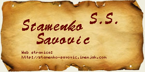 Stamenko Savović vizit kartica